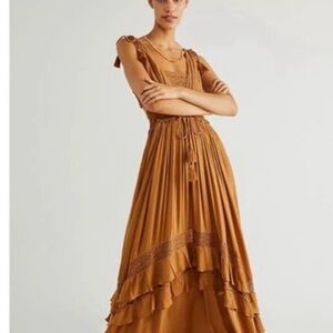 Free People Santa Maria brown Maxi Dress